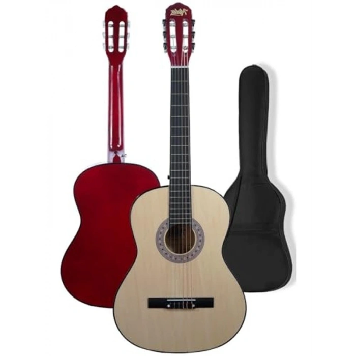 Sap Ayarlı Doğal Renkli Klasik Gitar Seti 4/4 Yetişkin Boy