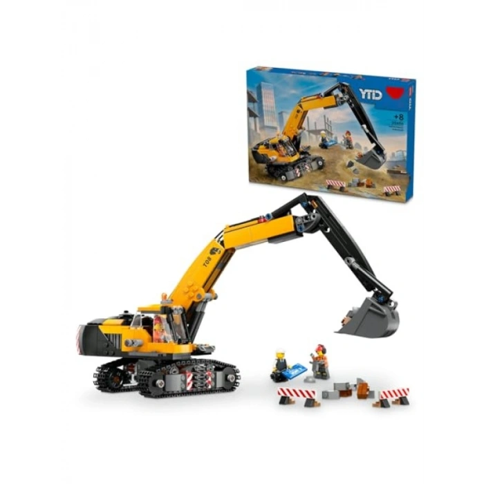 Sarı İnşaat Ekskavatörü Oyun Seti, 633 Parça