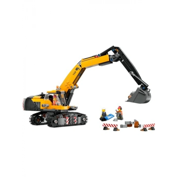 Sarı İnşaat Ekskavatörü Oyun Seti, 633 Parça