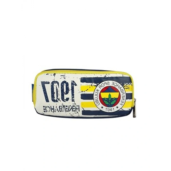 Sarı Lacivert Çift Bölmeli Kalem Çantası, Dekomus Defter Hediyeli