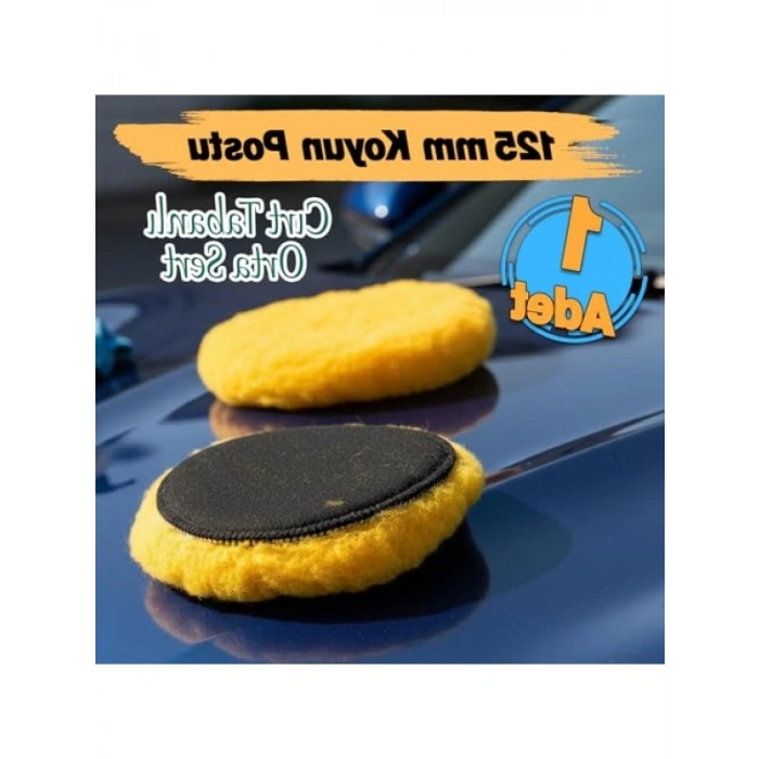 Sarı Orta Sert Koyun Kuzu Postu Pedi - Ø 125 mm