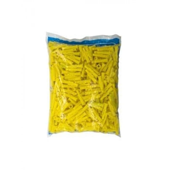 Sarı Plastik Dübel, 8mm, 500 Adet, Duvar Montajı İçin Ideal