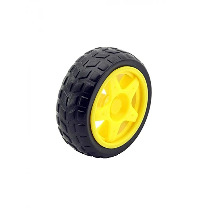 Sarı Renk Uyumlu Tekerlek - 6V 250 RPM Motor