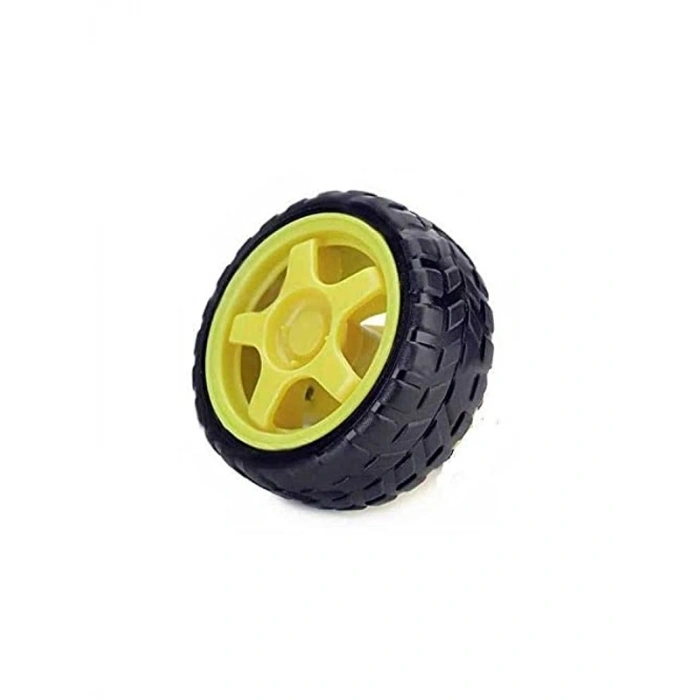 Sarı Renk Uyumlu Tekerlek - 6V 250 RPM Motor