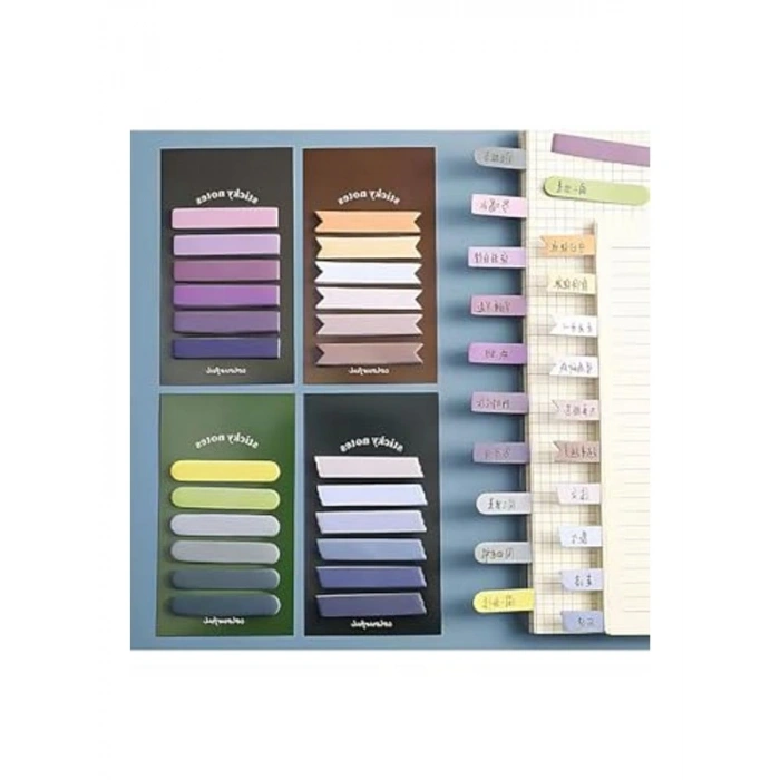 Sarı ve Yeşil Temalı 6 Renkli Not Seti, Post-it Yapışkan Kağıt