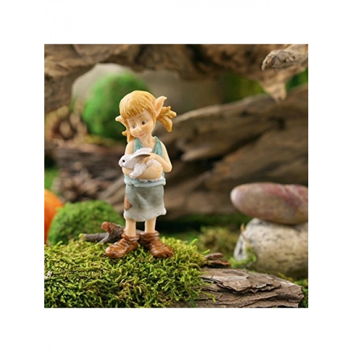 Sarılan Tavşan Figürü - Minyatür Peri Bahçesi