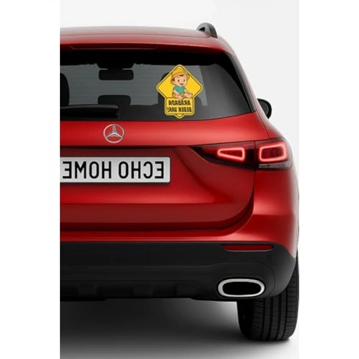 Sarılı Erkek Bebek Sticker, Oto Sticker, Araba Arkası için