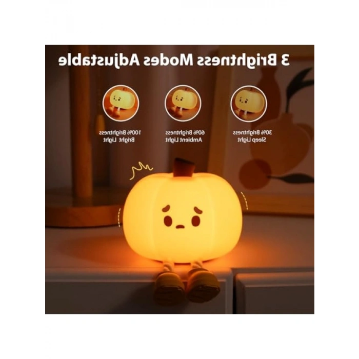 Şarj Edilebilir Silikon Gece Lambası, 3 Seviyeli Parlaklık ve Pratik Kullanım