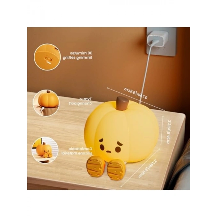 Şarj Edilebilir Silikon Gece Lambası, 3 Seviyeli Parlaklık ve Pratik Kullanım