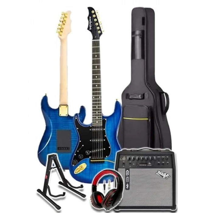 Şarjlı 50W Amfili Elektro Gitar Seti, Tam Ekipman İçerir