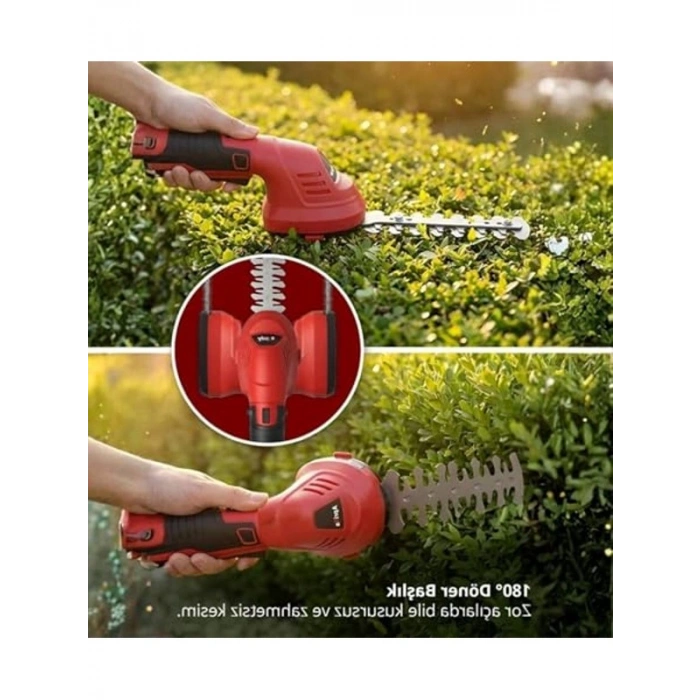 Şarjlı Çit Çim Kesme Makinesi, 7.2V ve 1500 mAh Güç