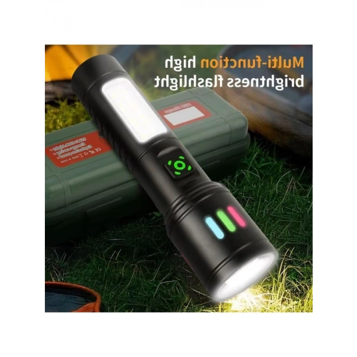 Şarjlı El Feneri - 2000 Lümen, 6 Işık Modlu, Suya Dayanıklı