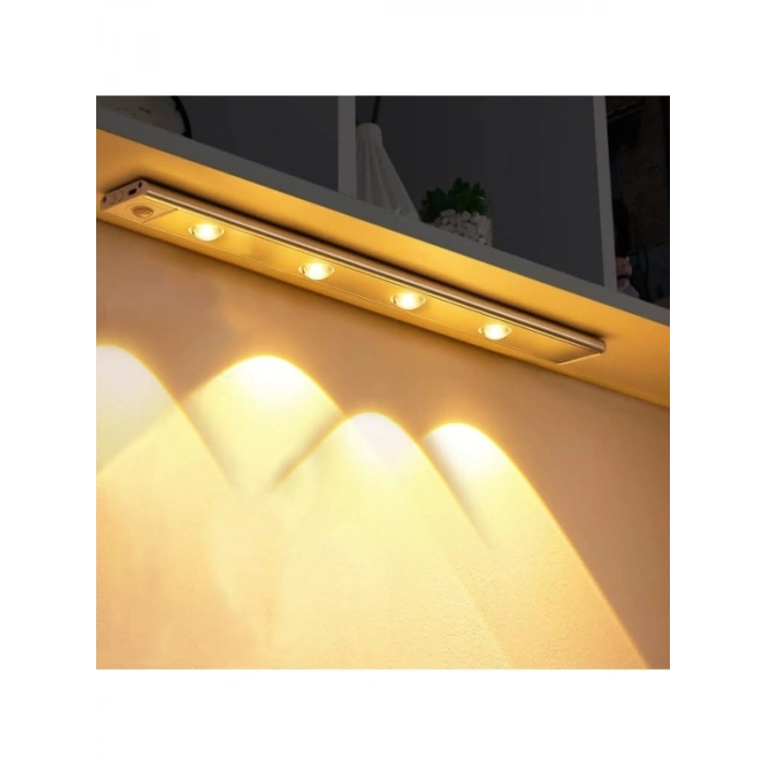 Şarjlı Hareket Sensörlü LED Şerit - 60cm, 3 Renkli, Çok Amaçlı Aydınlatma