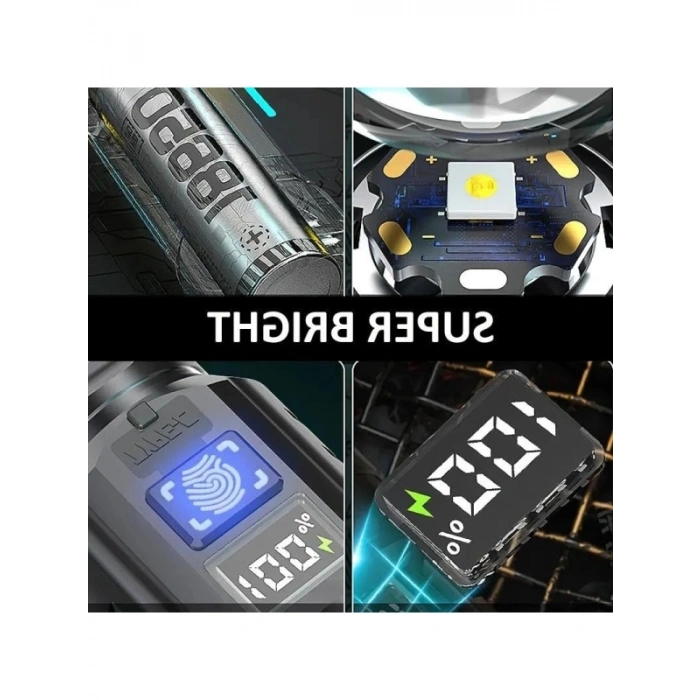 Şarjlı LED El Feneri - 3 Modlu ve Hızlı Şarj