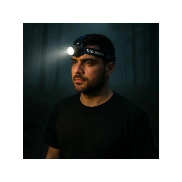 Şarjlı LED Kafa Feneri, 3 Modlu ve Ayarlanabilir Zoom