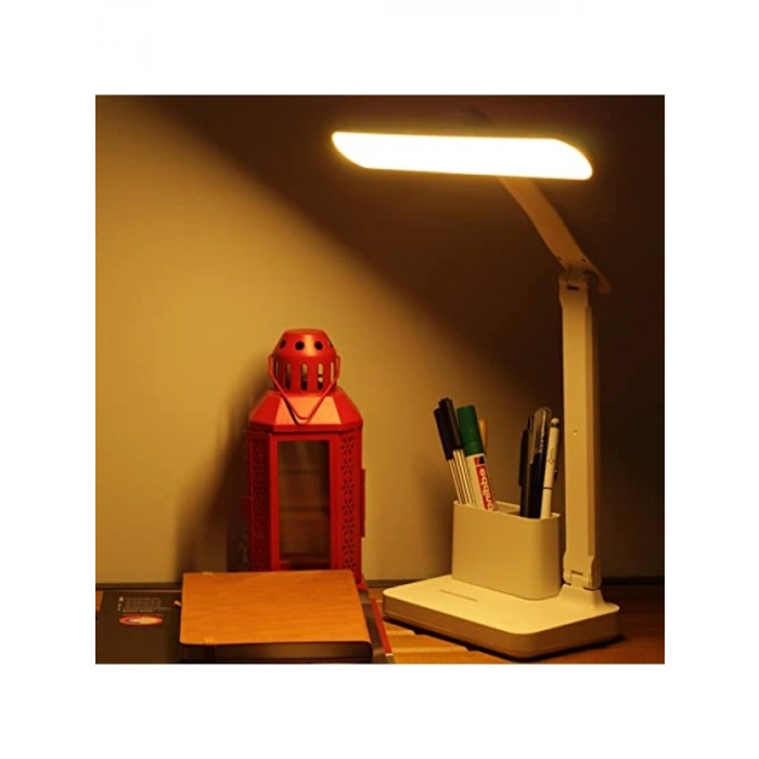 Şarjlı Masa Lambası - 3 Renk, Dokunmatik, Telefon Standlı