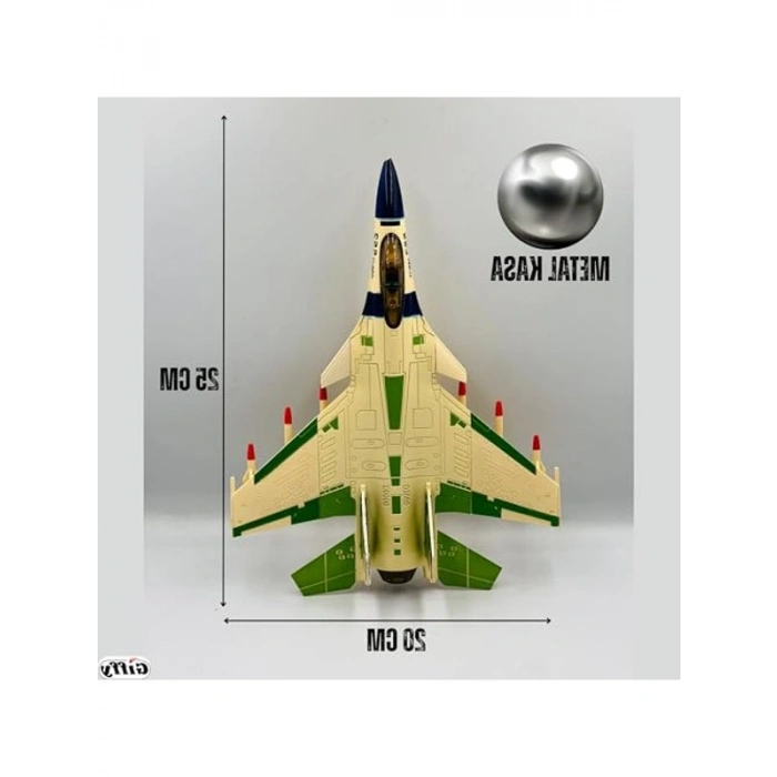 Şarjlı Metal Uçak Modeli, Işıklı ve Sesli Savaş Uçağı, Kutulu