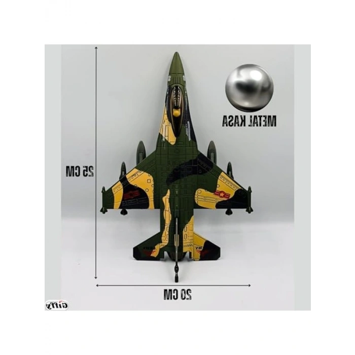 Şarjlı Metal Uçak Oyuncak, Işıklı ve Sesli, Savaş Uçağı Modeli