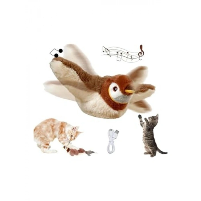 Şarjlı Titreşimli Uçan Kuş Oyuncağı, Kedi Eğlencesi