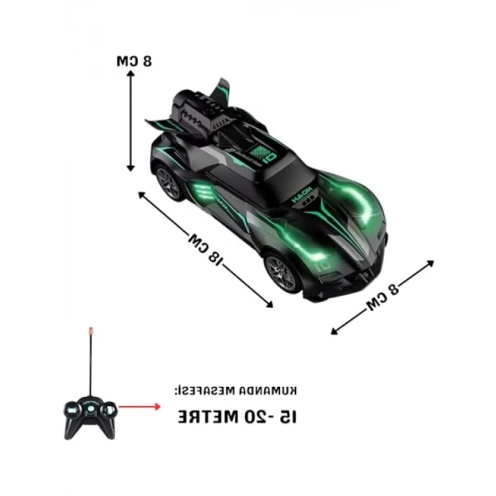 Şarjlı Uzaktan Kumandalı Araba - Duman Çıkartan ve Işıklı Drift Araba (1:20 Ölçek)