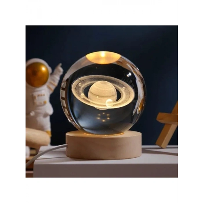 LED Işıklı Gece Lambası, Ahşap Stantlı, Dekoratif Tasarım