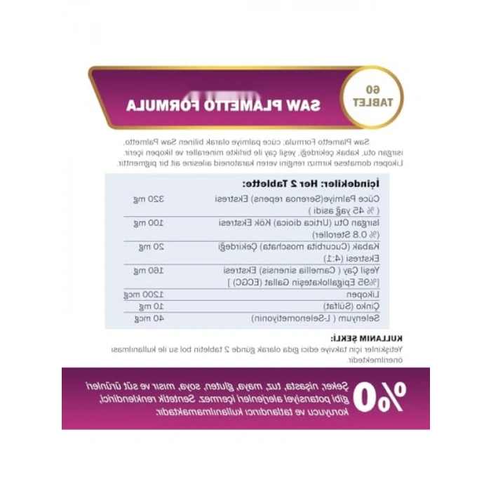 Saw Palmetto Formula, 60 Tablet