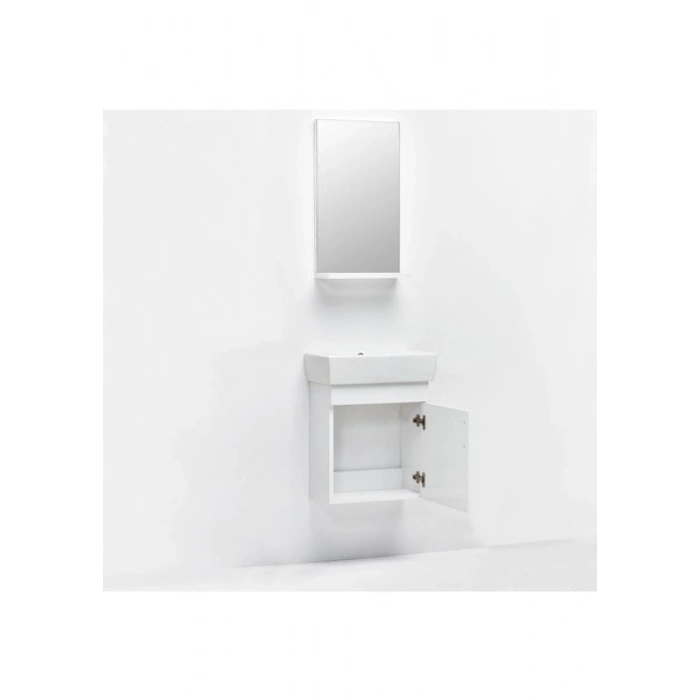 Saydam Banyo Ebeveyn Slim 50 cm Mdf Banyo Dolabı Beyaz