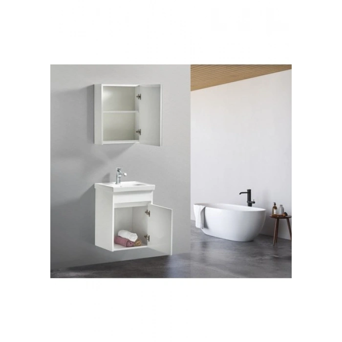 Saydam Banyo Maya 50 cm Banyo Dolabı Takımı Alt Üst