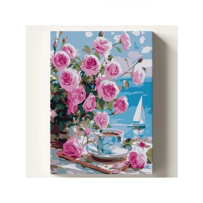 Sayılara Göre Boyama Tuvali, 40x50 cm Temalı Fırça ve Boya Seti