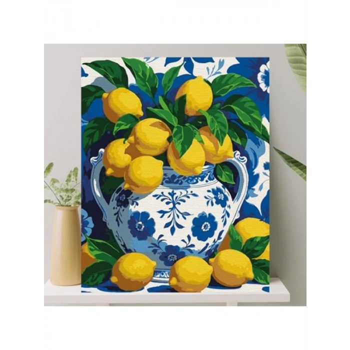 Sayılarla Boyama Tuval Seti, 40x50 cm, Limon Temalı