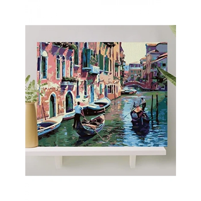 Sayılarla Boyama Tuval Seti, Fırça ve Boya Dahil, 40x50 cm