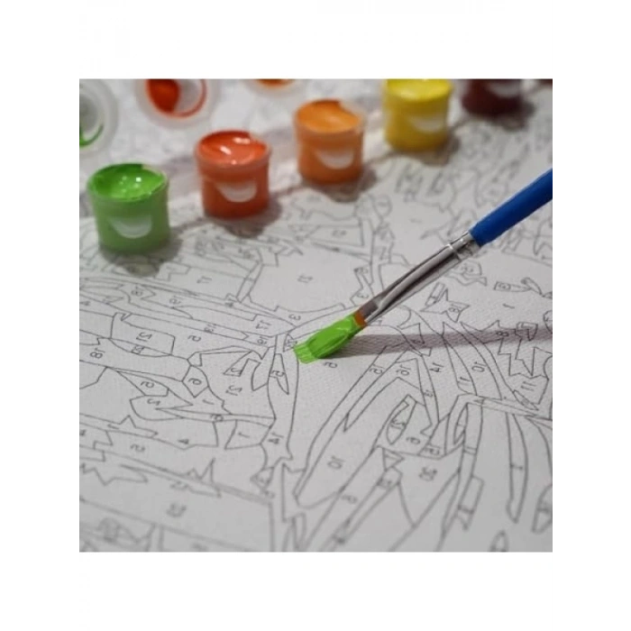 Sayılarla Boyama Tuval Seti - Fırça ve Boyalar Dahil 40x50 cm