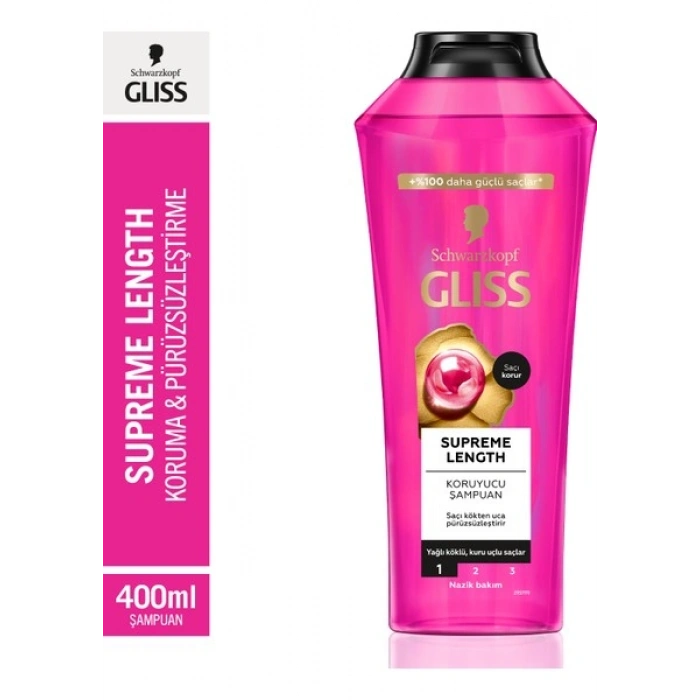 Schwarzkopf Gliss Supreme Length Koruyucu Şampuan 400 Ml