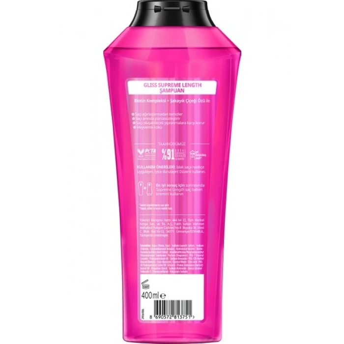 Schwarzkopf Gliss Supreme Length Koruyucu Şampuan 400 Ml