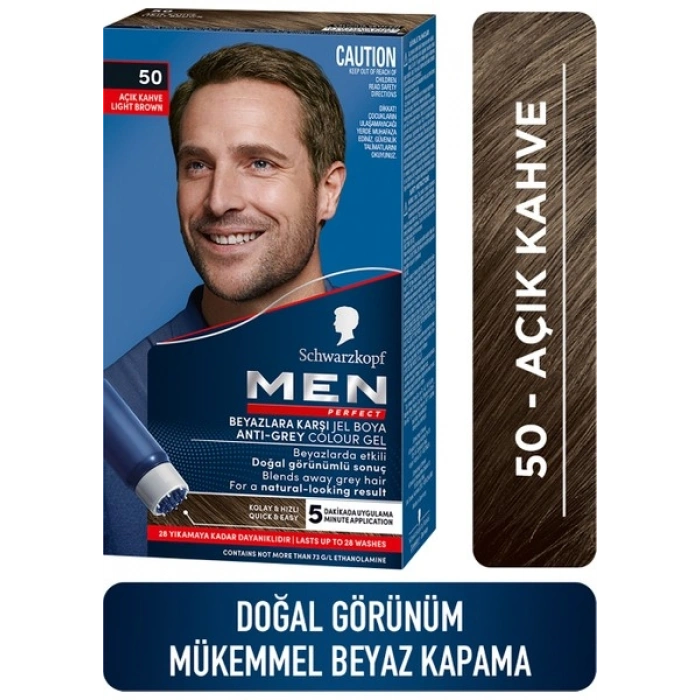 Schwarzkopf Men Perfect Beyazlara Karşı Jel Boya 50 Açık Kahve