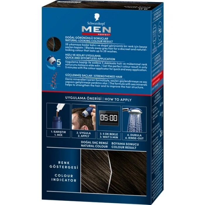 Schwarzkopf Men Perfect Beyazlara Karşı Jel Boya 80 Kahve Siyah