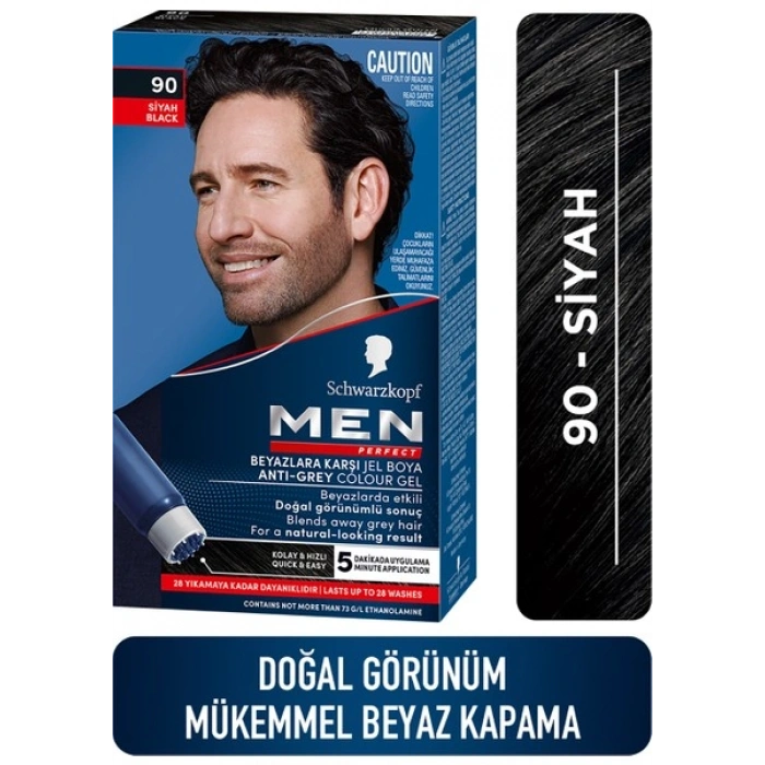 Schwarzkopf Men Perfect Beyazlara Karşı Jel Boya 90 Siyah