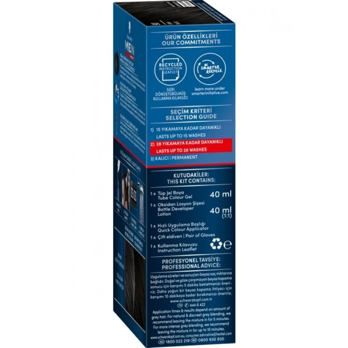 Schwarzkopf Men Perfect Beyazlara Karşı Jel Boya 90 Siyah