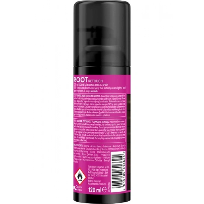 Schwarzkopf Root Retoucher Sprey Boya Siyah 120 ml