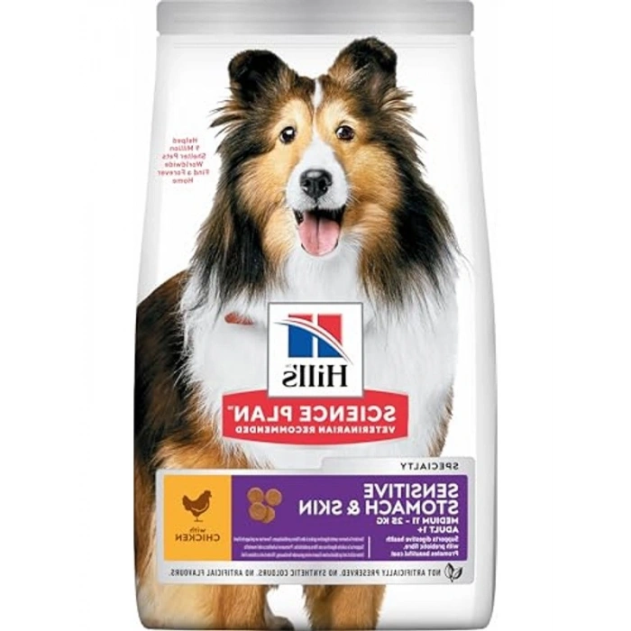 SCIENCE PLAN Hassas Deri & Mide Yetişkin Orta Irk Tavuklu Köpek Maması 14 kg