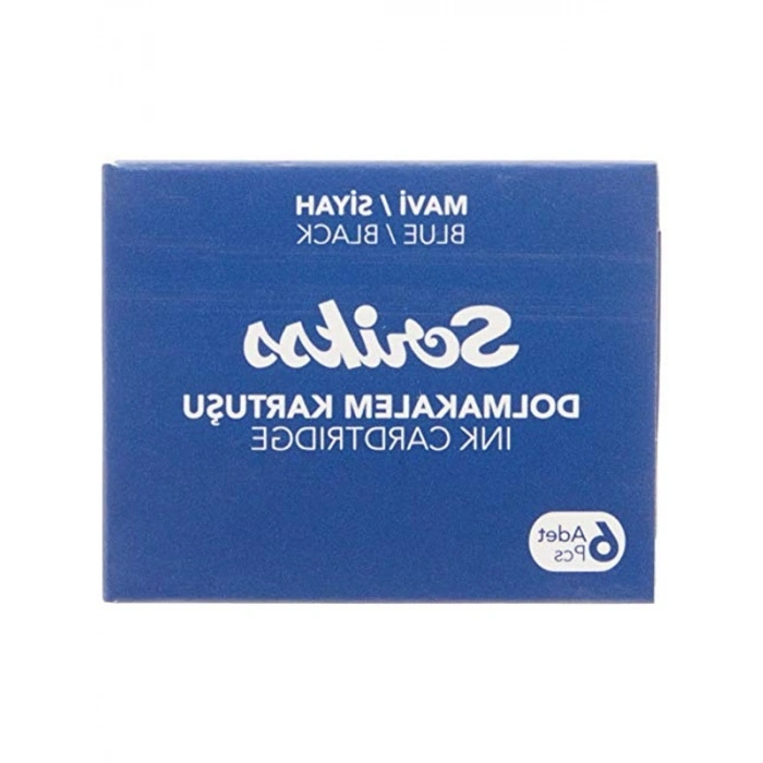 Scrikss Kartuş Dolma Kalem Kartuşu 6lı Blister 10lu Paket Mavisiyah