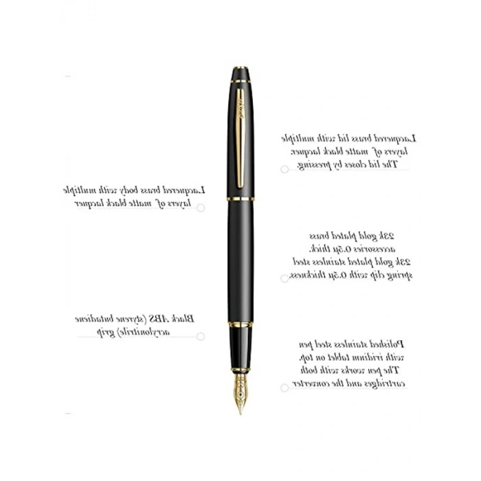 Scrikss Noble 35 Dolma Kalem Mat Siyah Altın