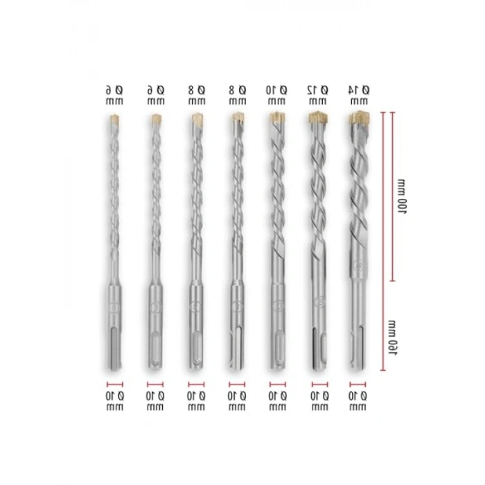 SDS Plus Kırıcı Matkap Ucu Seti - 7 Parça