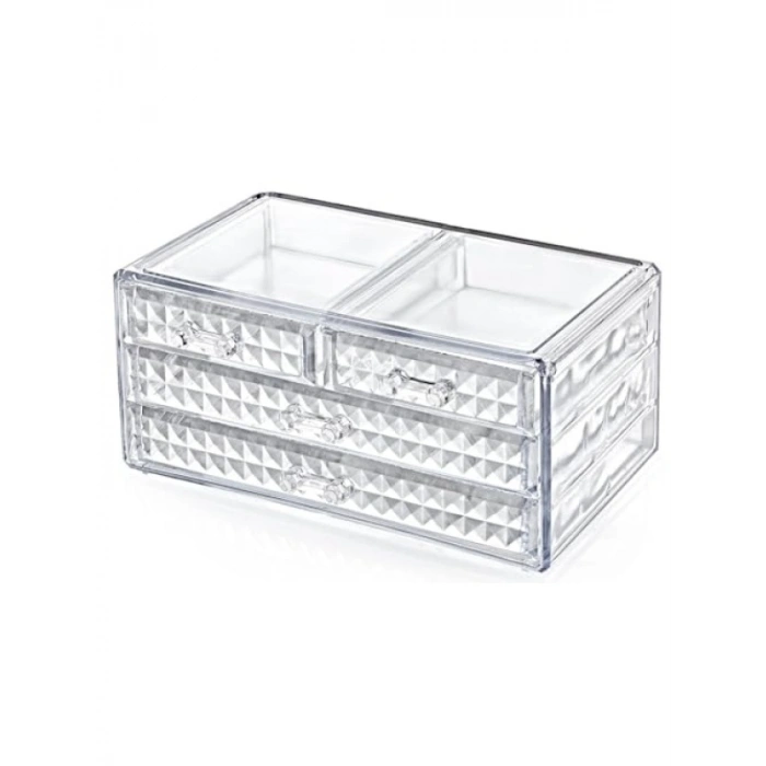 Şeffaf 4 Çekmeceli Makyaj ve Takı Organizeri