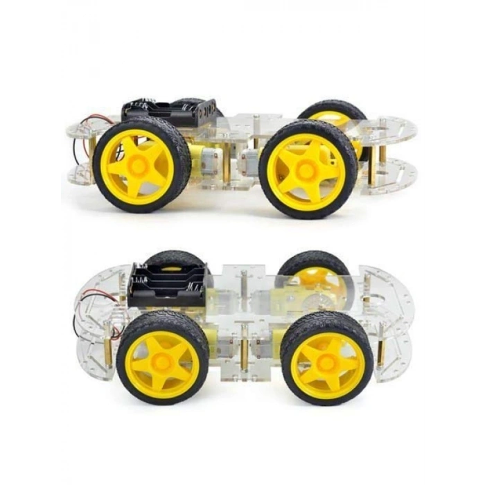 Şeffaf 4WD Çok Amaçlı Mobil Robot Platformu