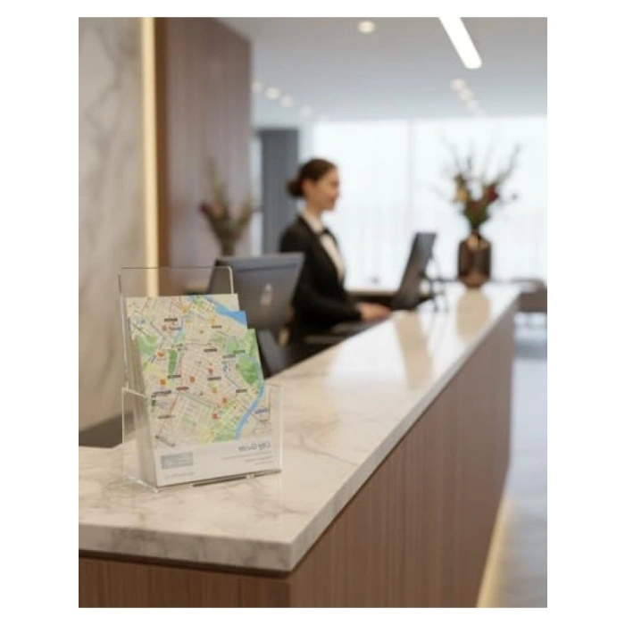 Şeffaf Akrilik A6 Broşür Standı - Pratik ve Kullanışlı