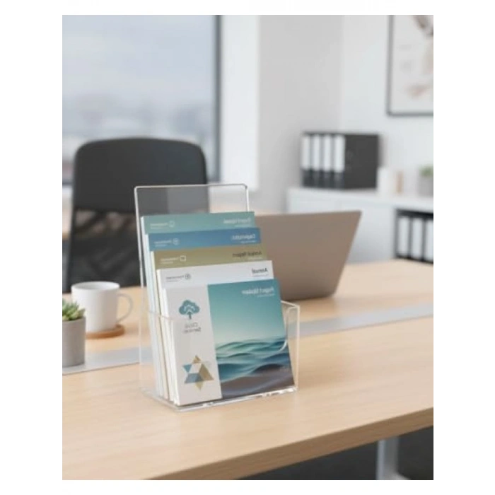 Şeffaf Akrilik A6 Broşür Standı - Pratik ve Kullanışlı