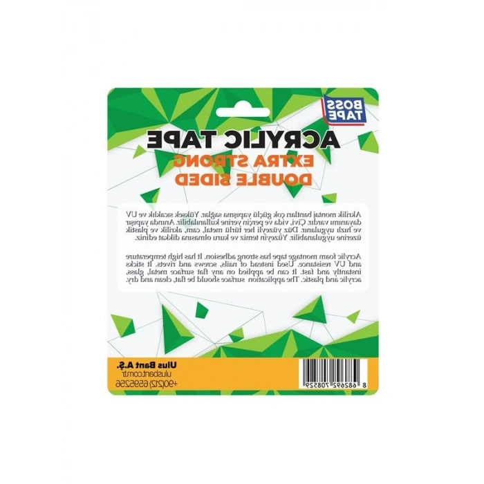 Şeffaf Akrilik Liner Bant, 10 mm x 5 m Boyutunda Yeşil Renkli