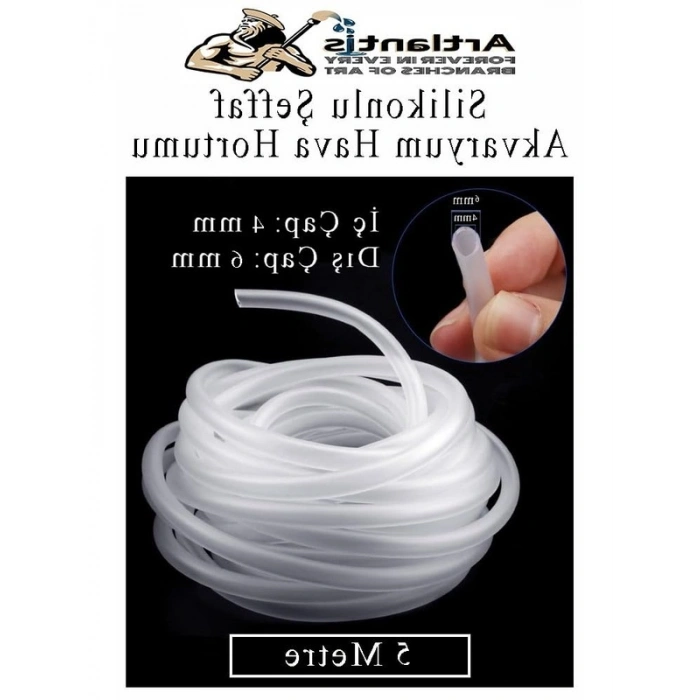 Şeffaf Akvaryum Hava Hortumu, 5 Metre, Kauçuk Malzeme