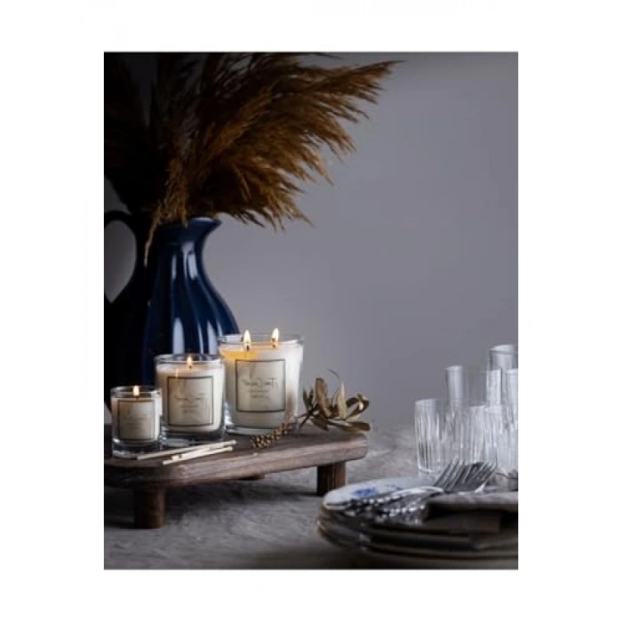 Şeffaf Cam 3lü Soya Mum Seti